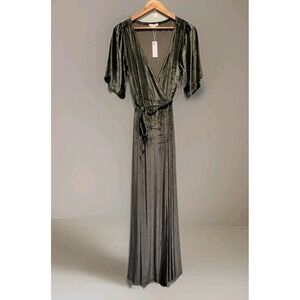 Baltic Born Forest Green Velvet Maxi Dress